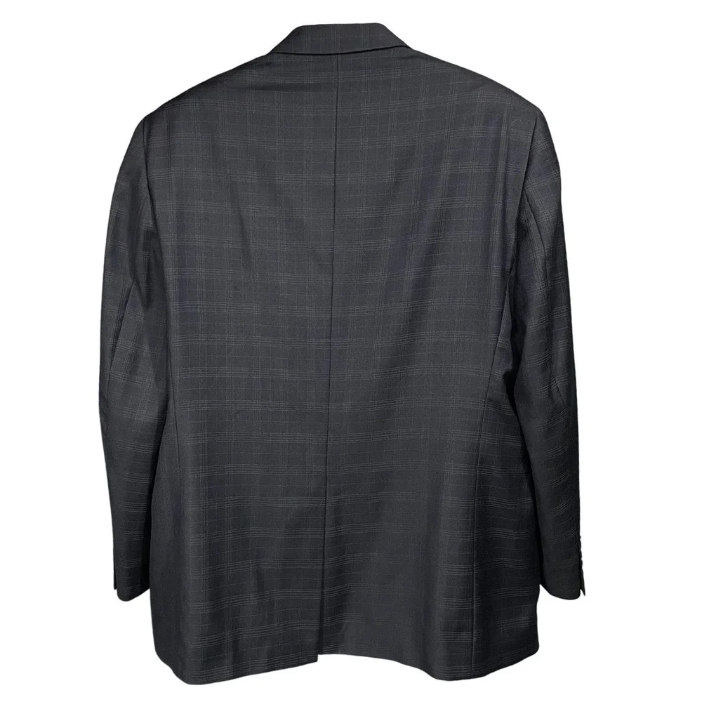 Paul Dione Classic Mens 46R Wool Blazer Jacket Charcoal Gray Glen Plaid Canada
